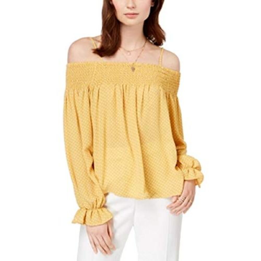 Ultra Flirt By Ikeddi Juniors Smocked Cold Shoulder Top